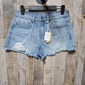 Empyre Adrian High Rise Distressed Denim Jean Shorts NWT